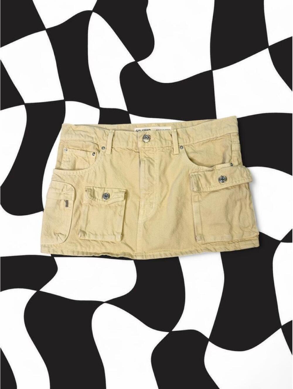 GRLFRND khaki cargo mini skirt “The Kiko”